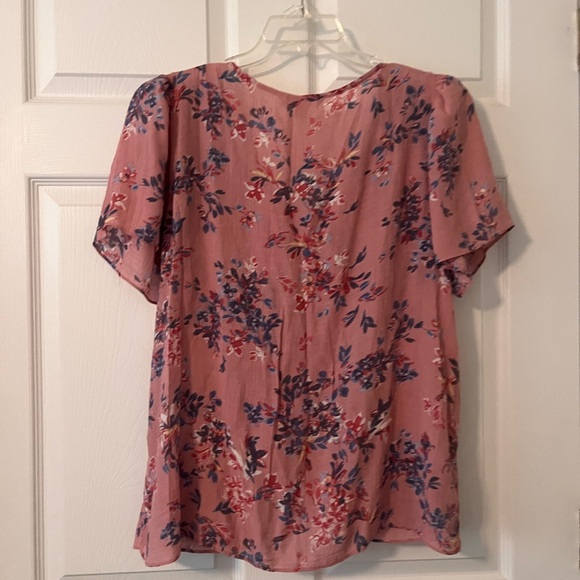 Pink Smocked Flutter Sleeve Blouse - Picture 4 of 4